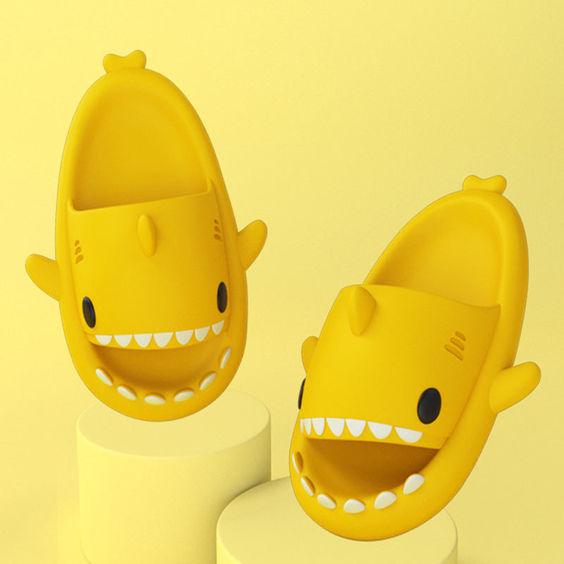 Adult's Slippers Indoor Outdoor Funny Shark Cartoon - Here2Save