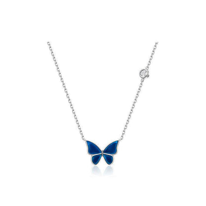 S925 Sliver Color-changed Butterfly Necklace Fashion Novelty Jewelry - Here2Save