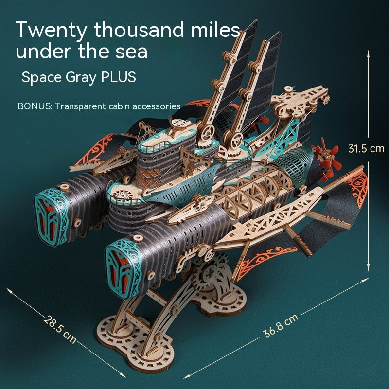 Wooden Puzzle Fantasy Spacecraft Model