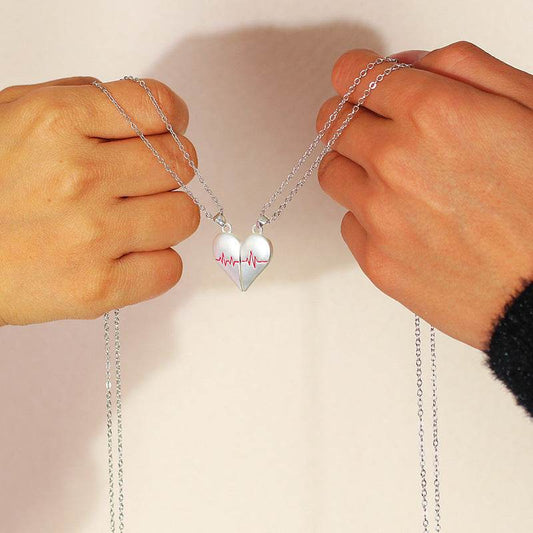 Heartbeat Magnetic Heart Necklace Love Couple Jewelry - Here2Save