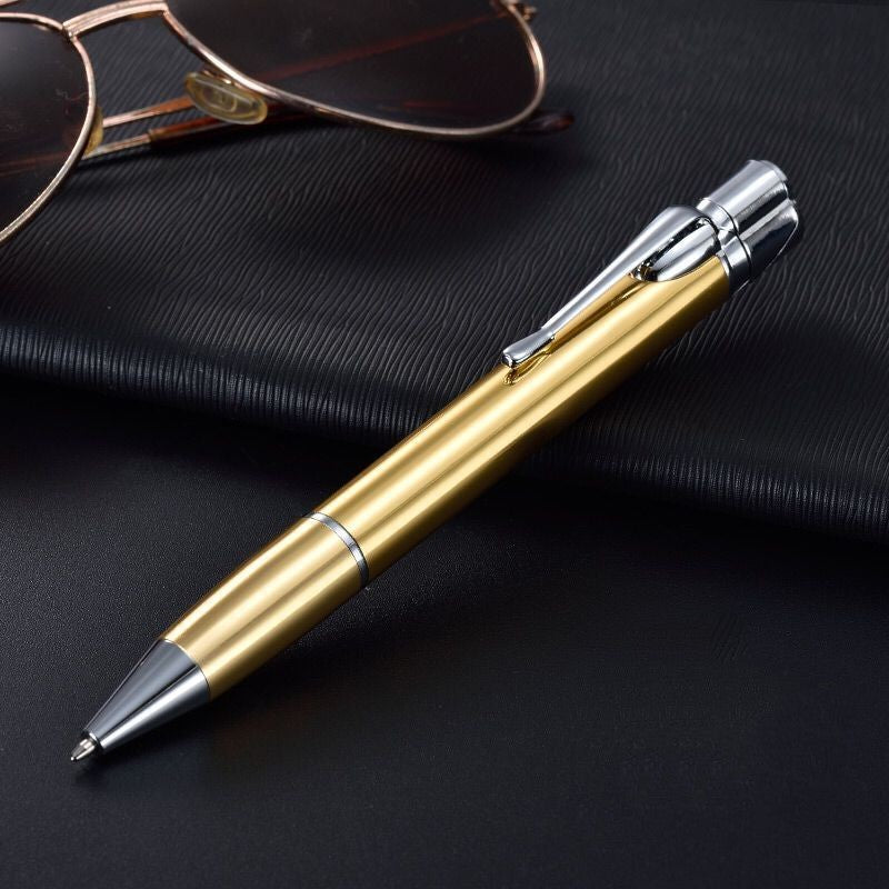 Creative Metal Signature Pen Lighter Windproof Gas Inflatable Jet Lighter Mini Portable Business Birthday Gift Men - Here2Save