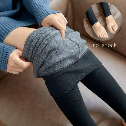 Leggings a rayas de cintura alta, pantalones de Cachemira de imitación de estiramiento alto, gruesos y cálidos para invierno, pantalones ajustados para Fitness para mujer