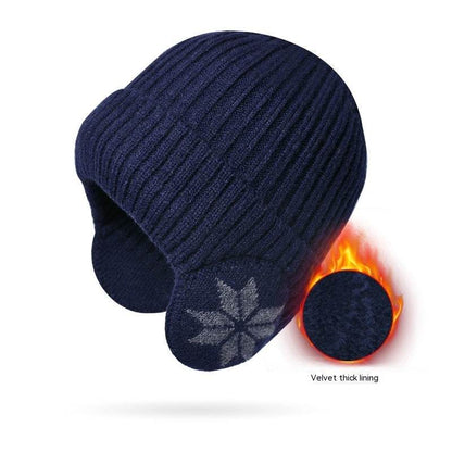 Thermal Knitting Woolen Cap Men's Fleece-lined Thickened Winter Trending Products - Here2Save