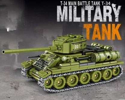Tank Military Building Blocks WWII Eating Chicken Children Assembling Building Blocks - Here2Save