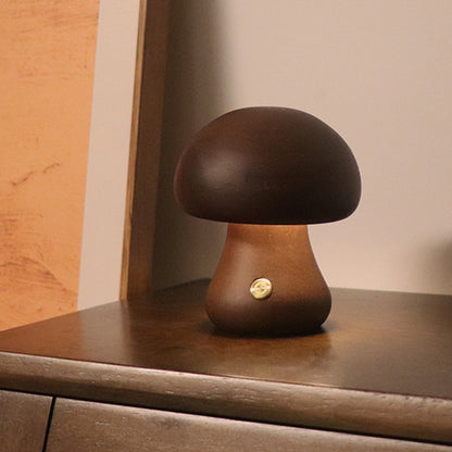 INS Wooden Cute Mushroom LED Night Light With Touch Switch  Bedside Table Lamp For Bedroom Childrens Room Sleeping Night Lamps Home Decor - Here2Save