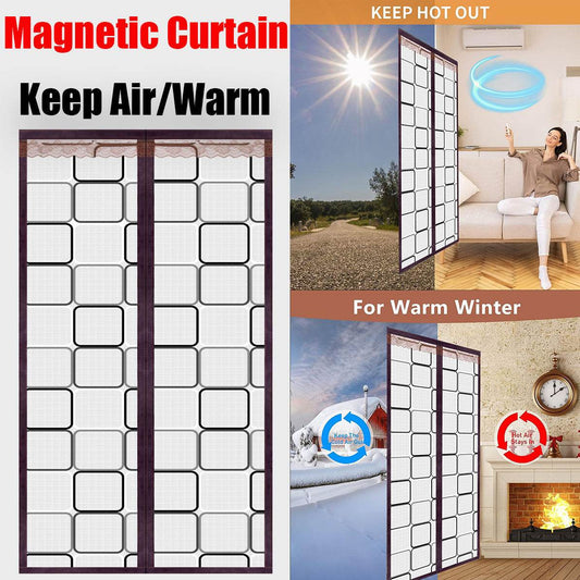 Warm Air Conditioner Door Curtain Transparent Magnetic Winter Gadgets - Here2Save