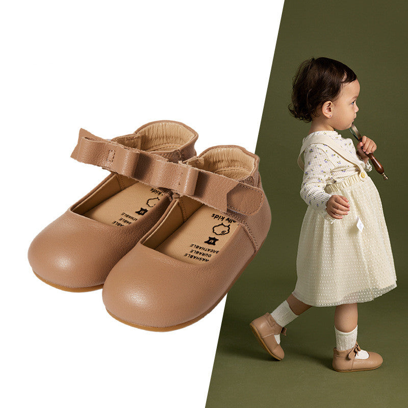 All-leather Baby Toddler Shoes For Girls And Babies, Soft-soled Children's Princess