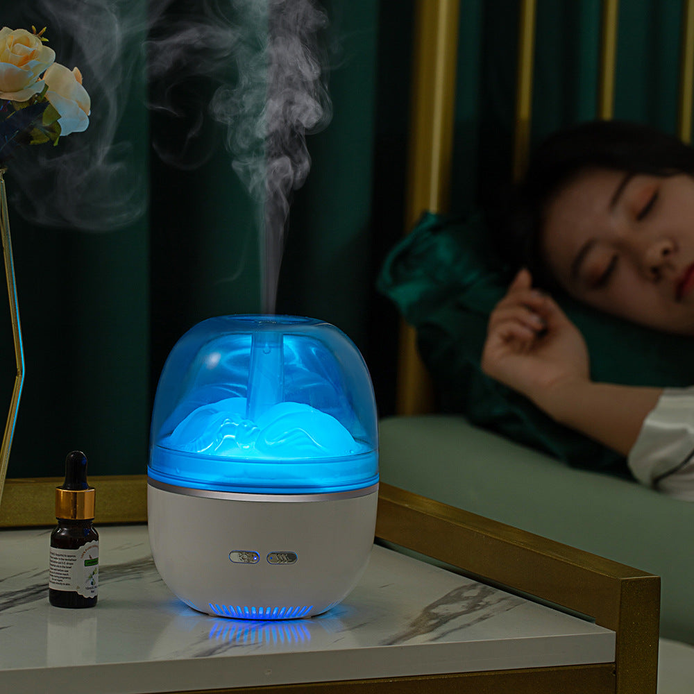 Air Humidifier Essential Oil Ultrasonic Aromatherapy Atomizer Colorful Light Heavy Fog Volume Office Home Accessories - Here2Save