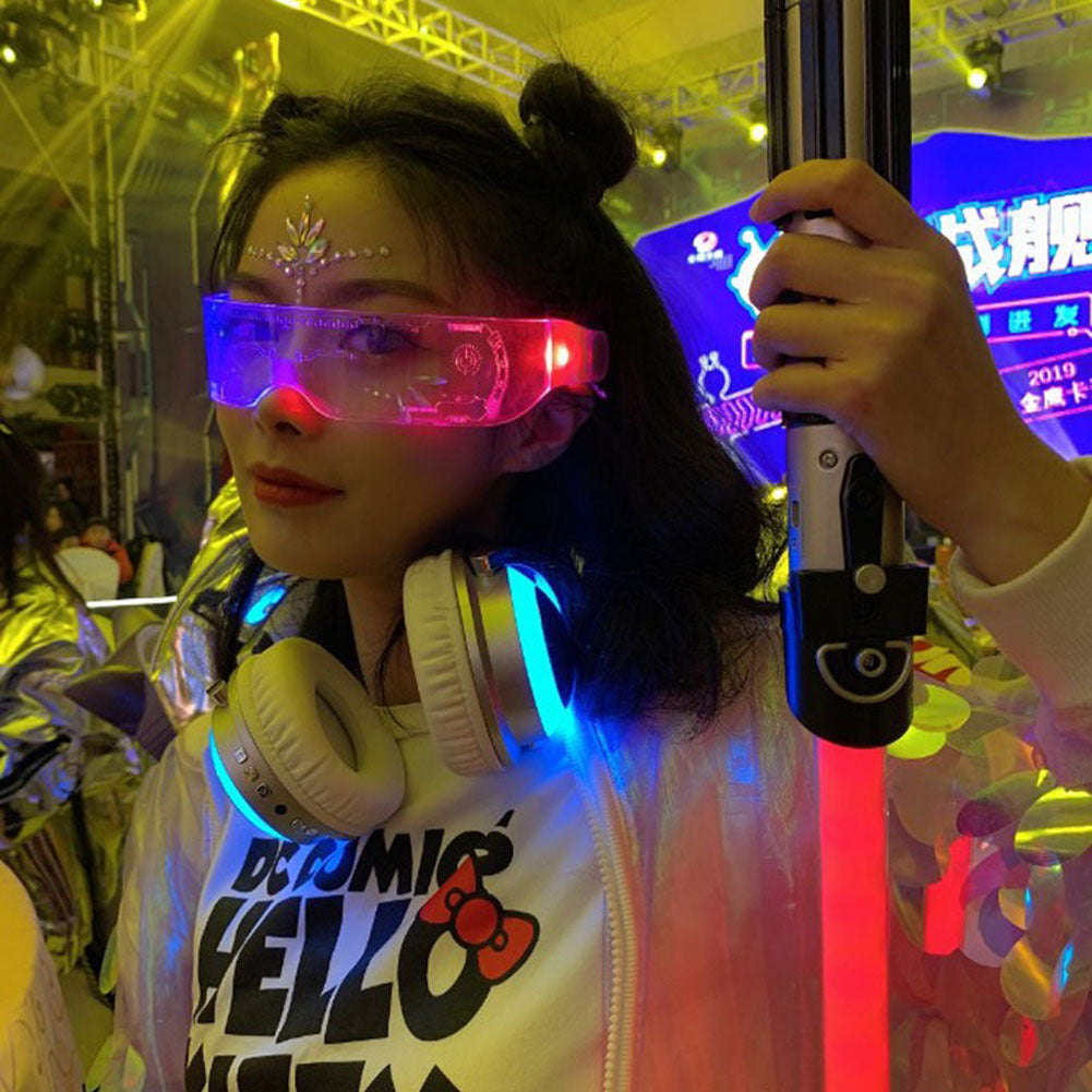 LED Luminous Glasses Party Bar Disco Punk Glasses Futuristic Style Festival Goggles Decoration Gifts - Here2Save