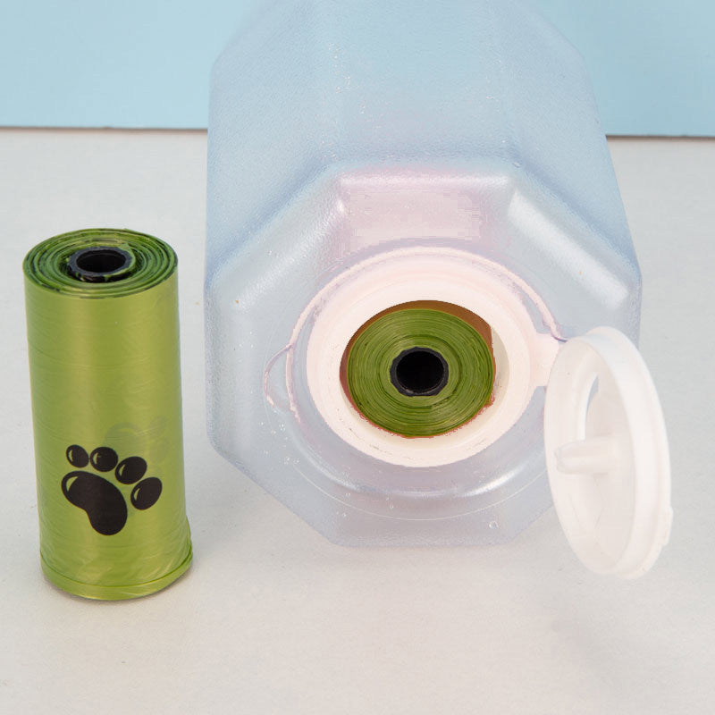 Botella de agua portátil para perros y gatos, bebedero y alimentador, dispensador de excrementos 3 en 1, botella de agua multifuncional para perros a prueba de fugas, productos para mascotas