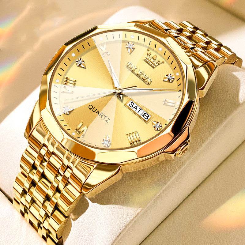 Roman Scale Double Calendar Quartz Watch Waterproof - Here2Save