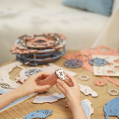 Robotime LC701 Time Art Romantic Notes Wall Clock EU Style Mechanical Design Building Model Set 3D Wooden Puzzle For Kids Adults - Here2Save