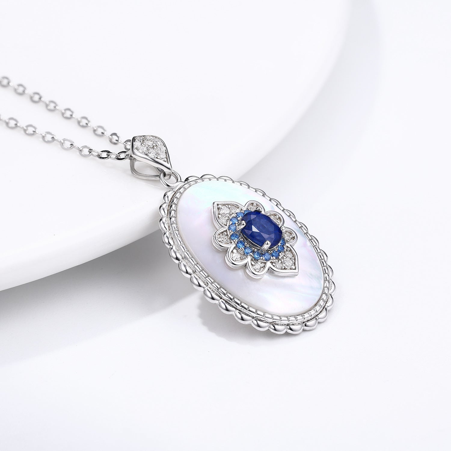 Sapphire Diamond Pendant 925 Sterling Silver Party Wedding Pendants Chain Necklace For Women Charm Jewelry - Here2Save