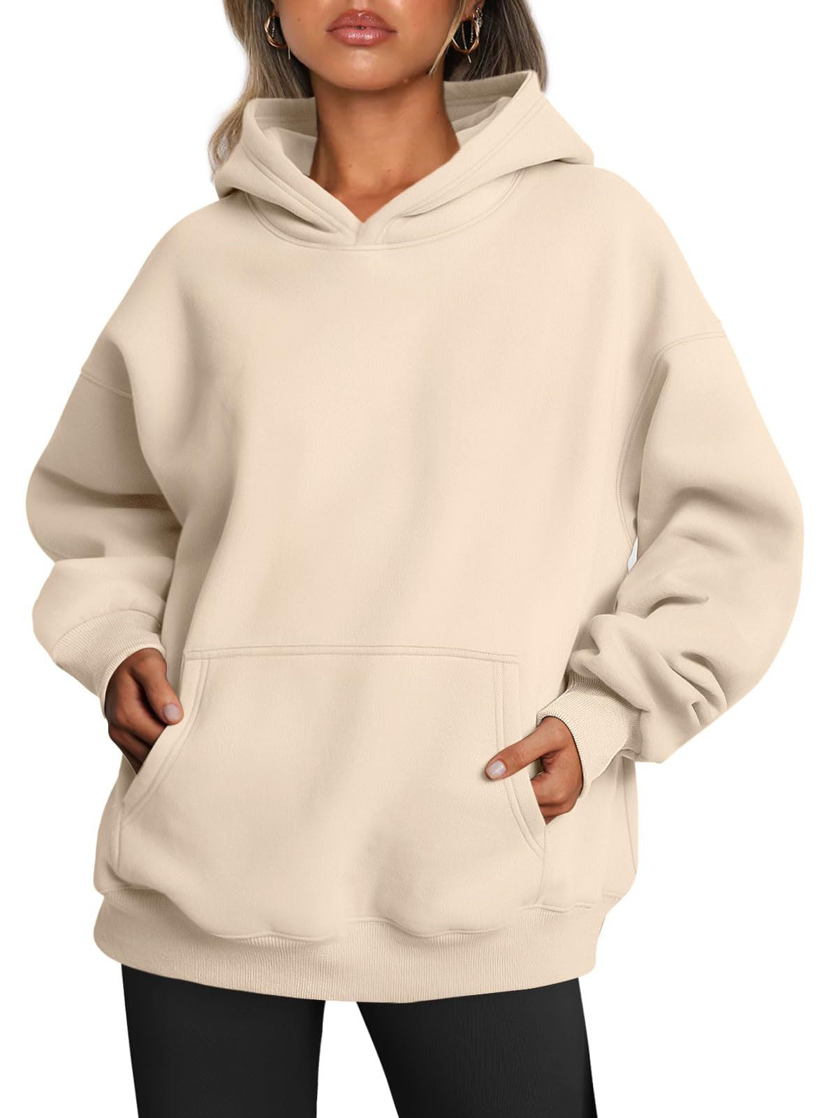 Sudaderas con capucha de gran tamaño para mujer, sudaderas sueltas de lana con bolsillo, sudaderas con capucha de manga larga, suéteres, trajes de invierno y otoño, ropa deportiva