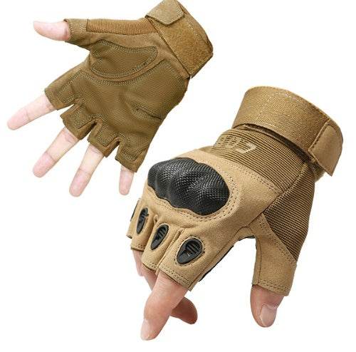 Tactical Gloves Army Military Men Gym Fitness Riding Half Finger Rubber Knuckle Protective Gear Male Tactical Gloves - Here2Save