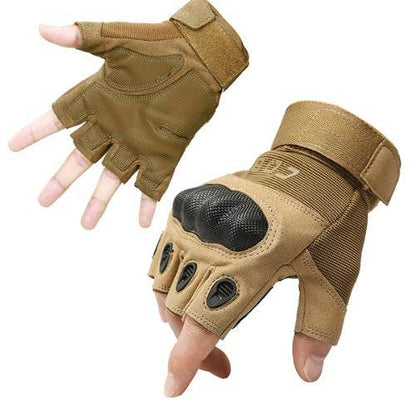 Tactical Gloves Army Military Men Gym Fitness Riding Half Finger Rubber Knuckle Protective Gear Male Tactical Gloves - Here2Save