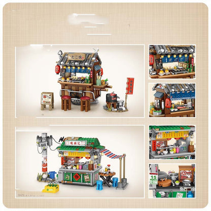 Hong Kong-style Food Stall Streetscape Puzzle Building Blocks Children's Toys