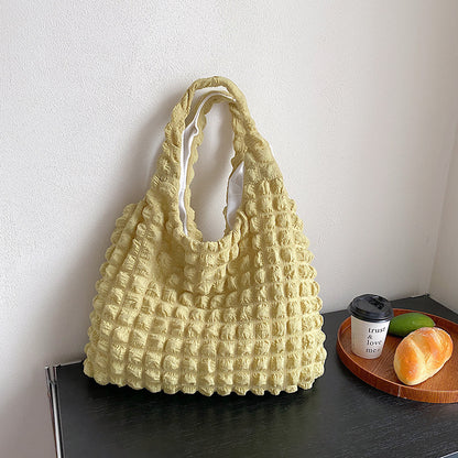 Cute Pleated Puff Shouder Bag Women Large-capacity Cloud Armpit Bag Winter Fashion Handbags Girls