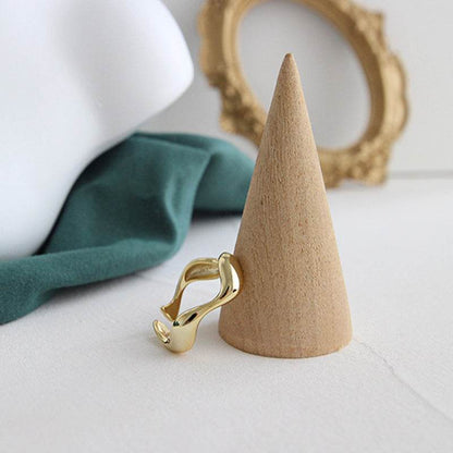 S925 Rings Ins Minimalist Irregular Wavy Glossy Ring For Women - Here2Save