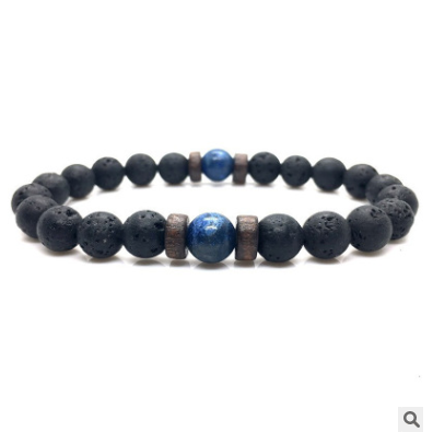 Personality Men's Black Volcanic Stone Bracelet - Here2Save