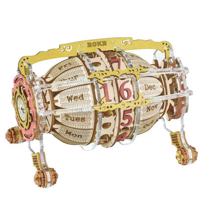 Robotime ROKR Time Engine Calendar 3d Wooden Puzzle Model Toys for Children Kids LC801 - Here2Save