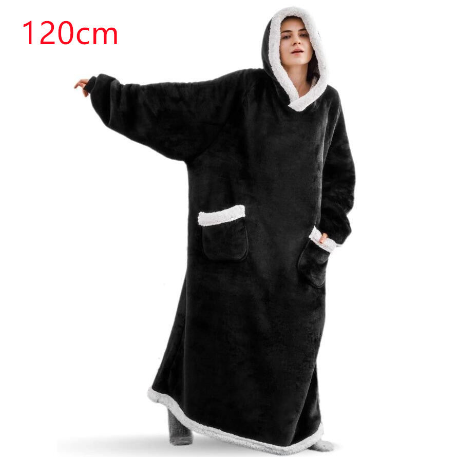 Winter TV Hoodie Blanket Winter Warm Home Clothes Women Men Oversized Pullover With Pockets - Here2Save