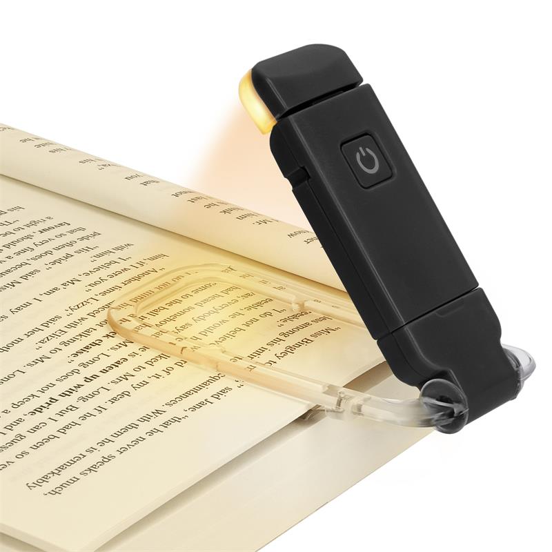 Luz LED recargable por USB para lectura de libros, brillo ajustable, protección ocular, Clip, luz de libro, marcapáginas portátil, luz de lectura