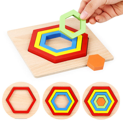 Children's Early Education Geometric Building Block Three-dimensional Puzzle