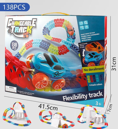 Variety Of Flexible Assembling Electric Light Rail Toy Car