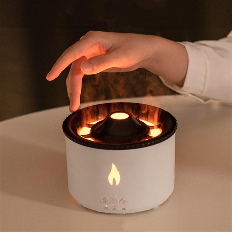 New Creative Ultrasonic Essential Oil Humidifier Volcano Aromatherapy Machine Spray Jellyfish Air Flame Humidifier Diffuser - Here2Save