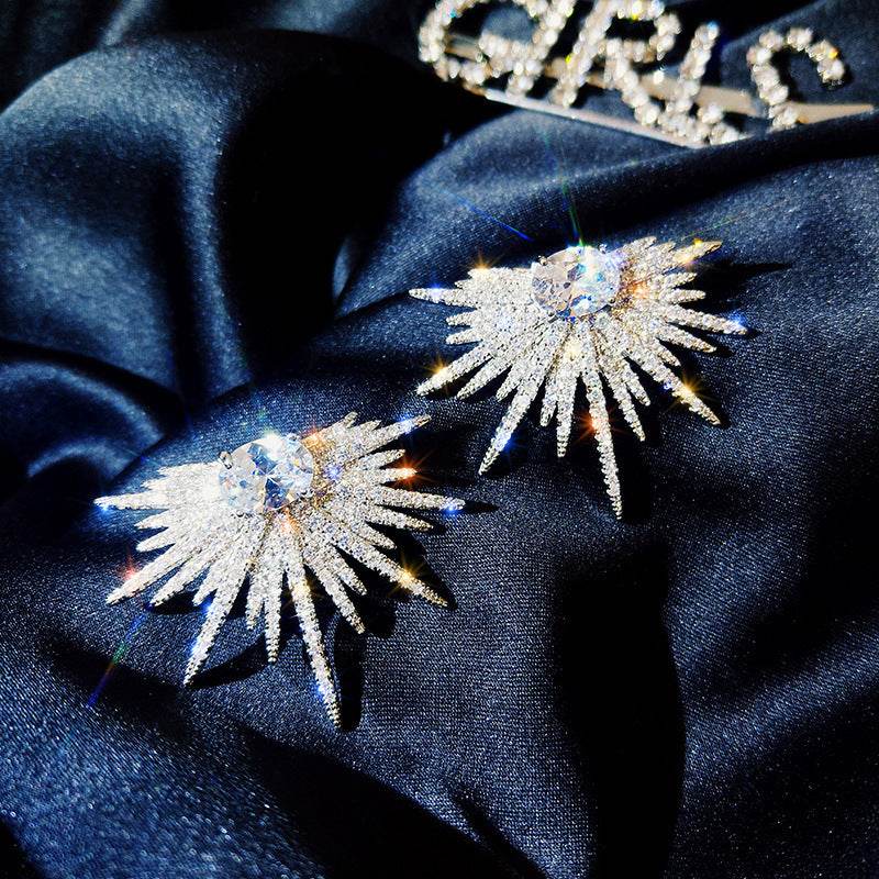 Silver Needle Luxury Net Red Tide Zircon Stud Earrings Atmospheric Fashion - Here2Save