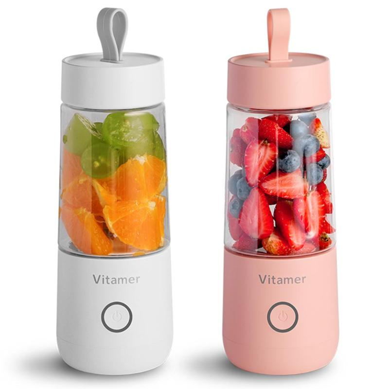 350ml Portable Blender Juicer Electric USB Rechargeable Mixer Smoothie Slushy Cup Juice Blender Bottle USB Charging Kitchen Gadgets - Here2Save