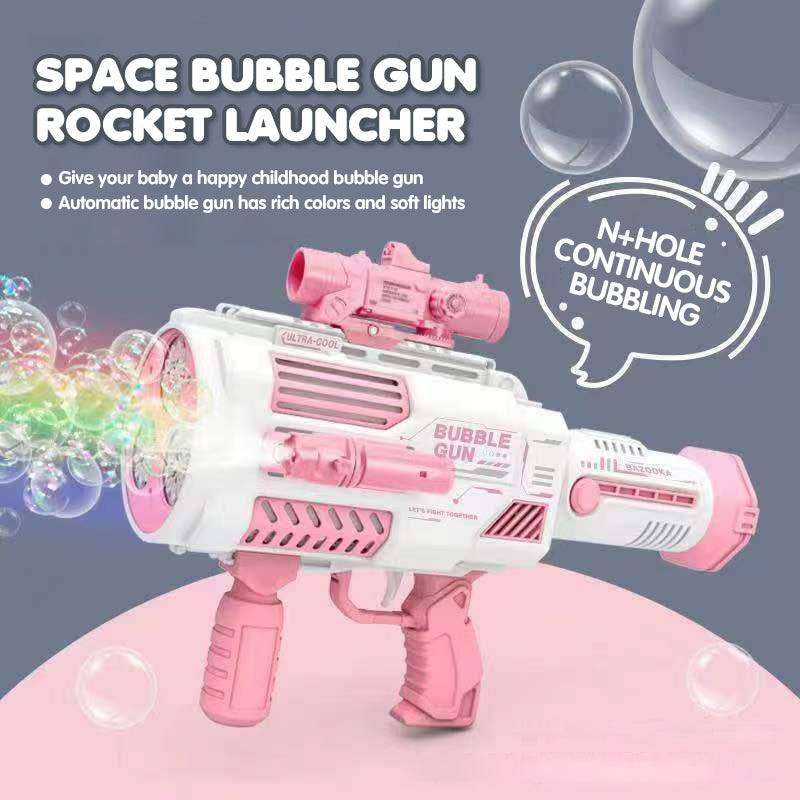 Bubbles Gun Kids Toy Rocket Soap Bubble Machine Guns Automatic Blower Portable Pomperos Toy For Children Gift - Here2Save