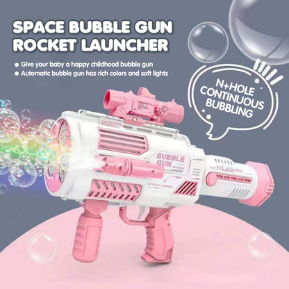 Bubbles Gun Kids Toy Rocket Soap Bubble Machine Guns Automatic Blower Portable Pomperos Toy For Children Gift - Here2Save