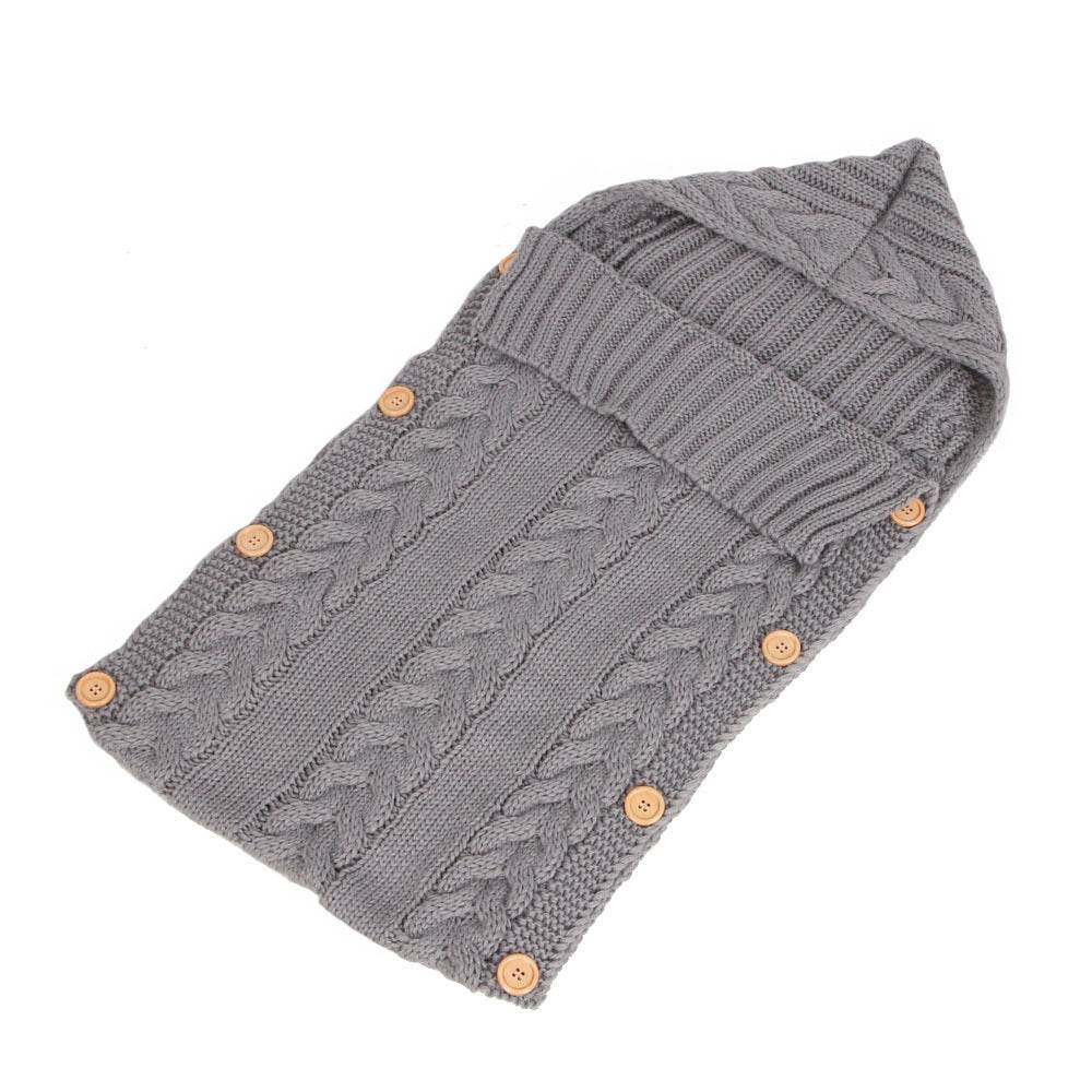 New Autumn Winter Newborn Baby Boy Girl Knit Sleeping Bag Clothes Infant Baby Pure Color Hold Blanket - Here2Save