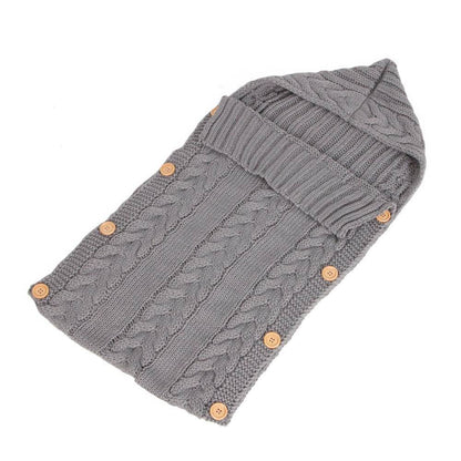 New Autumn Winter Newborn Baby Boy Girl Knit Sleeping Bag Clothes Infant Baby Pure Color Hold Blanket - Here2Save