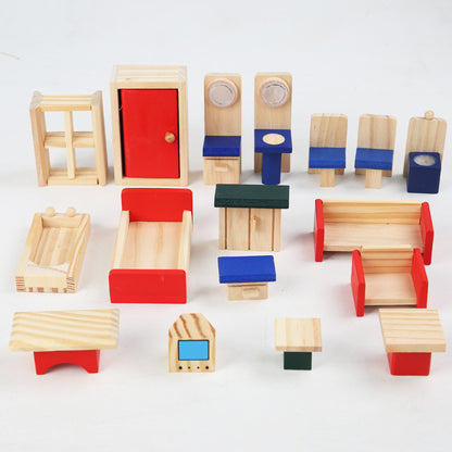 Wooden Children's Play House Villa Model Toy