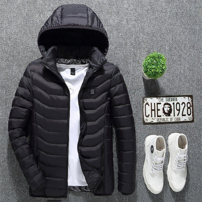 New Heated Jacket Coat USB Electric Jacket Cotton Coat Heater Thermal Clothing Heating Vest Men's Clothes Winter - Here2Save