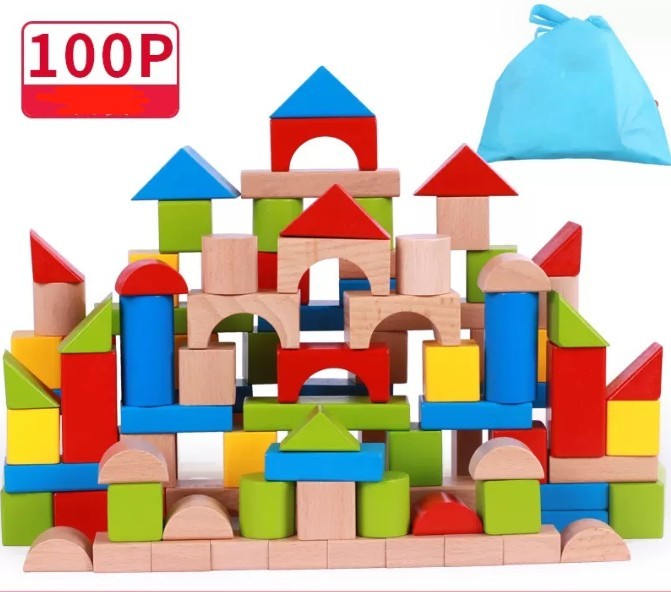 KIDUS 80 beech wooden building blocks