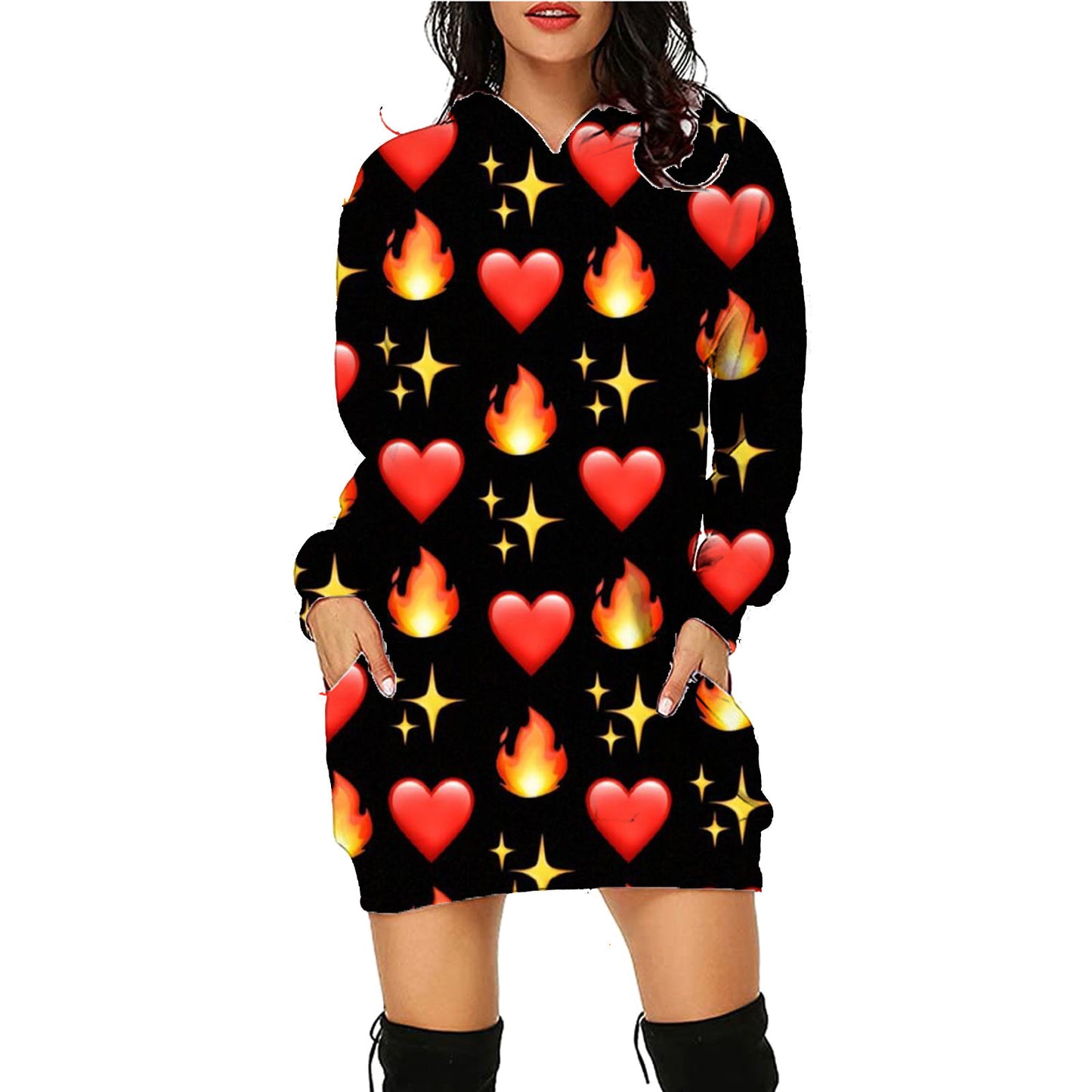 Halloween Print Long Hoodie With Pockets Sweater Long Sleeve Clothes Women - Here2Save