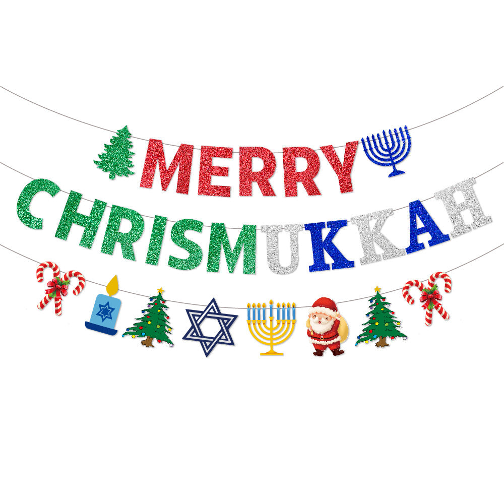 Christmas Party Decoration Hanging Flag New Year Decoration Banner