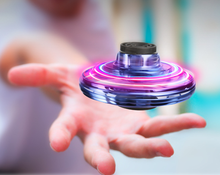 Mini Fingertip Gyro Interactive Decompression Toy Drone LED UFO Type Flying Helicopter Spinner Toy Kids - Here2Save