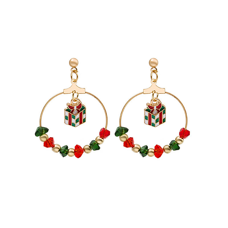 Cartoon Christmas Series Earrings Santa Gifts