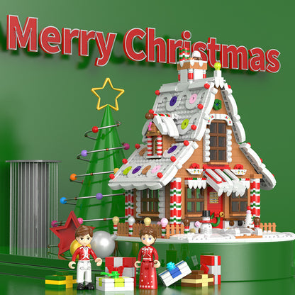 Santa Claus Gingerbread House Building Block Music Box