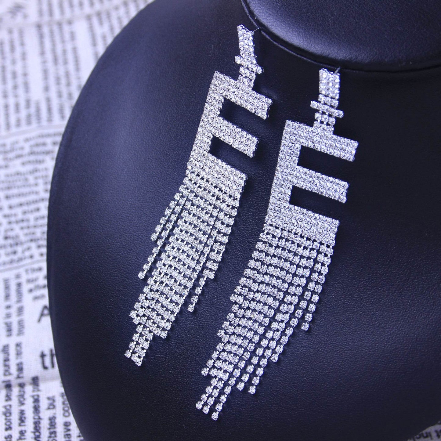 Fashion Jewelry 925 Silver Needle Ornaments Rhinestone Letter B Earrings Banquet Tassel Ear Ornaments Female - Here2Save