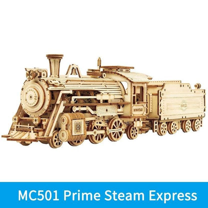 Robotime ROKR Train Model 3D Wooden Puzzle Toy Assembly Locomotive Model Building Kits for Children Kids Birthday Christmas Gift - Here2Save