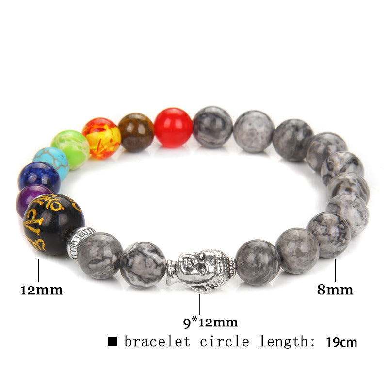 Pulsera de Siete Chakras de Piedra Natural