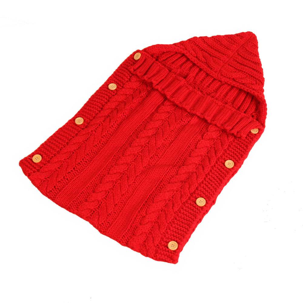 New Autumn Winter Newborn Baby Boy Girl Knit Sleeping Bag Clothes Infant Baby Pure Color Hold Blanket - Here2Save