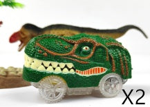 Pista eléctrica ensamblada para niños, simulación de carreras, Animal, dinosaurio tiranosaurio, juguete, rompecabezas, regalo para niño