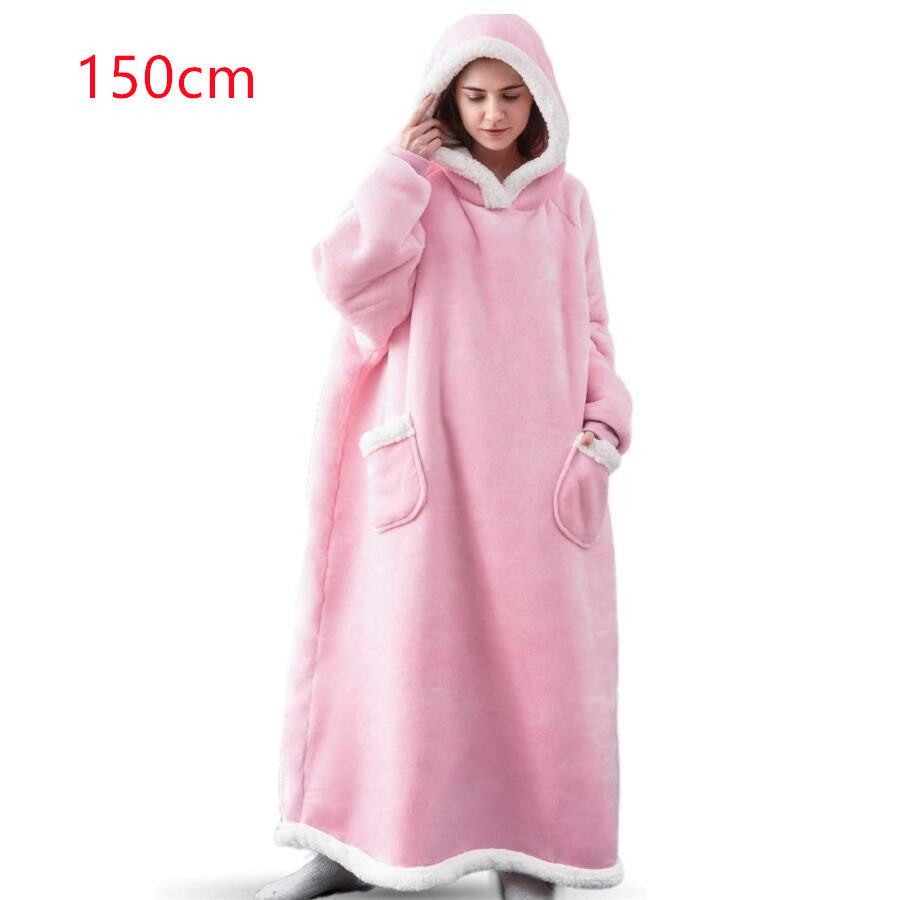 Winter TV Hoodie Blanket Winter Warm Home Clothes Women Men Oversized Pullover With Pockets - Here2Save